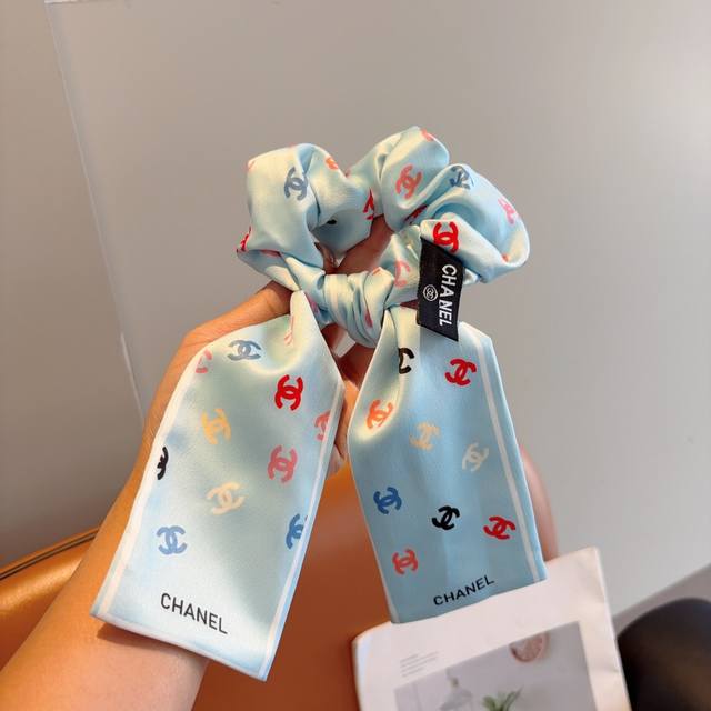 with packaging Chanel letter ribbon ponytail hair ring butterfly colon ring, hi