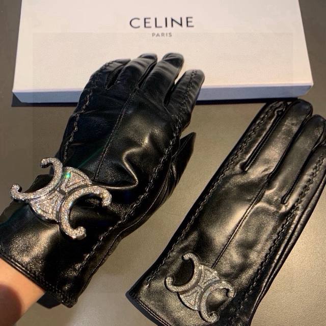 2025 New Exclusive First Launch of Touchscreen Gloves Celine Celine Diamond Orig