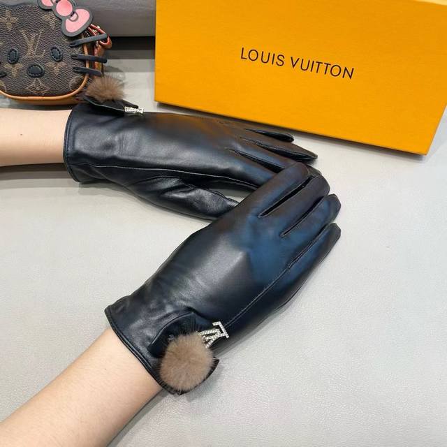 New exclusive first touch-screen women's gloves Lv original quality official we