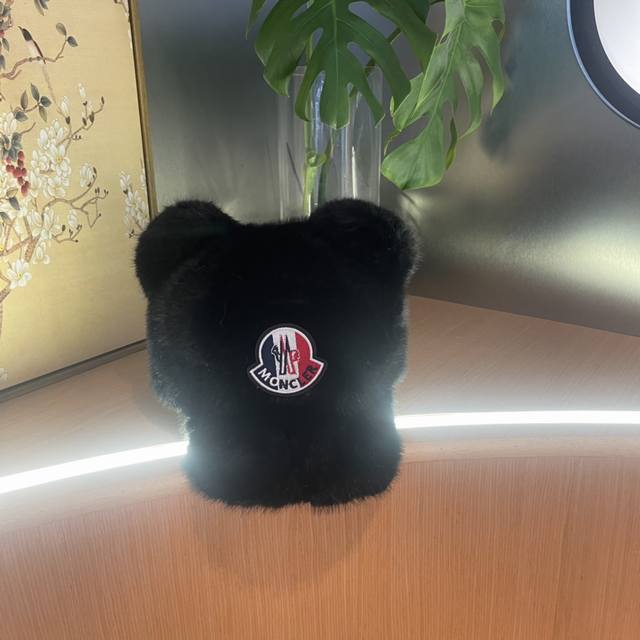 Moncler trendy brand Moncler imitation mink plush cap for women autumn and winte