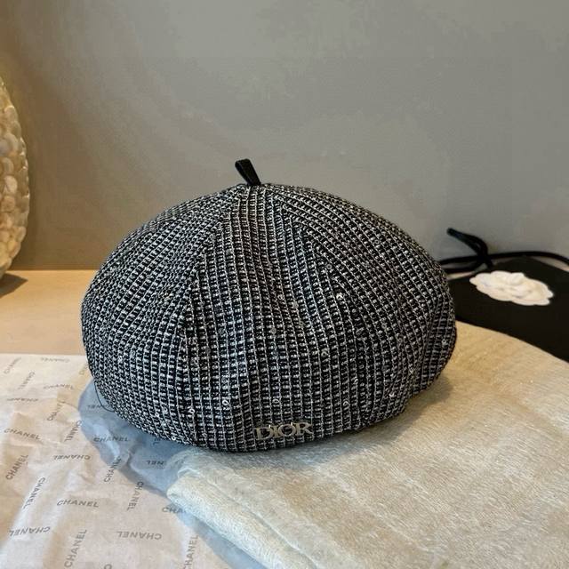 Dior new beret, sequin beret, new style for spring and autumn, head circumferenc