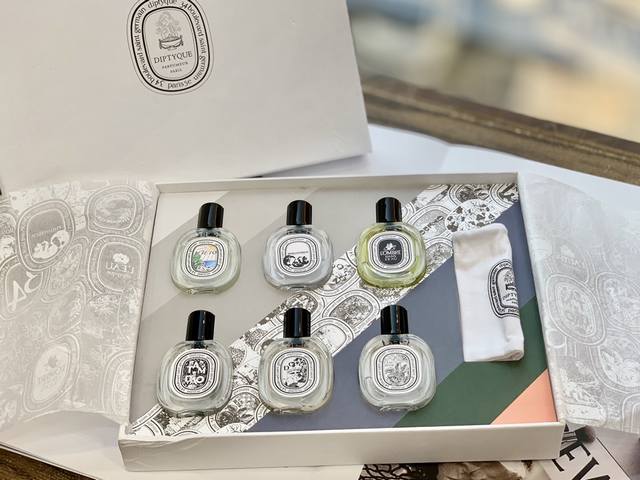 High-end quality Q version Diptyque six-piece perfume sample set 7.5Ml, 6-piece