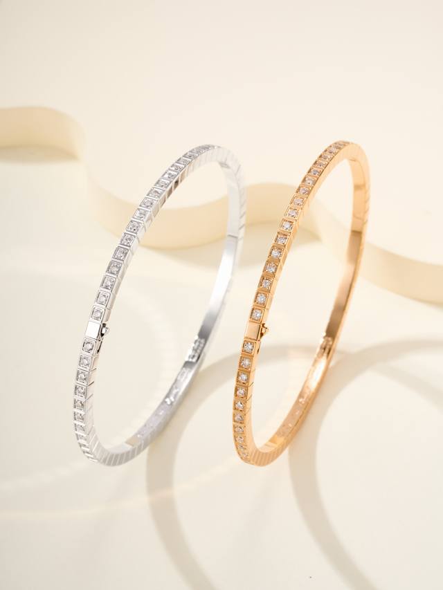 Chopin small ice cube narrow full diamond bracelet size 17 super design, the lig