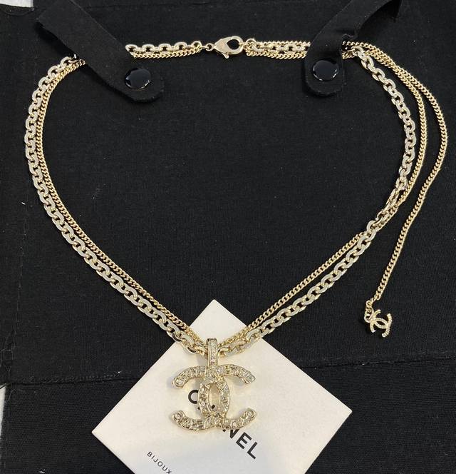 Xx201 Ch Nel Xiang'er embossed letter double-layer necklacecan be adjusted in le