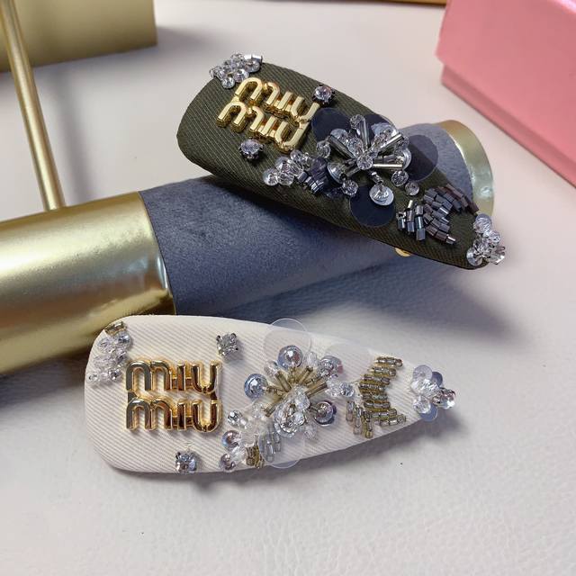 miumiu Miu Miu Miumiu hairpin Zg same style handmade bead hairpin pressure clip