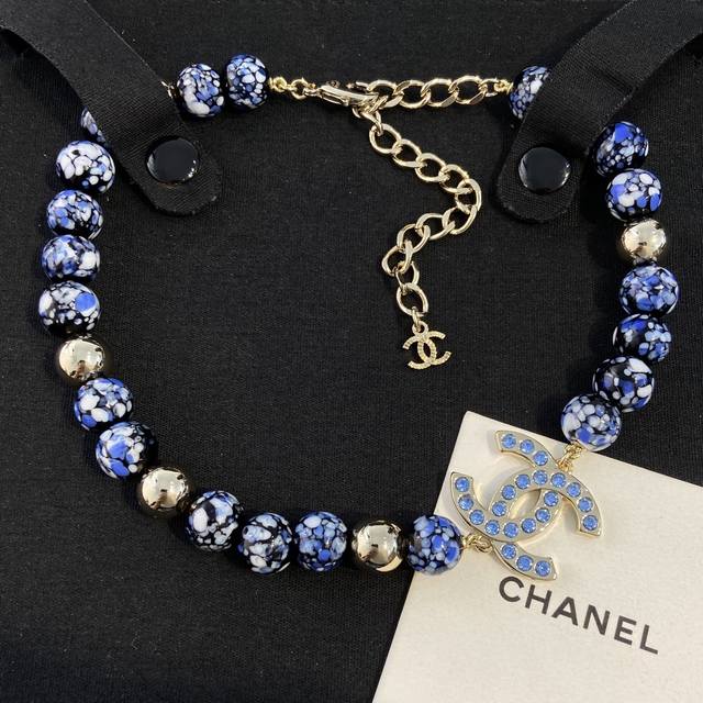 Xx0518 25A Ch Nel Xiang Handicraft Blue and White Porcelain Chocker Necklace