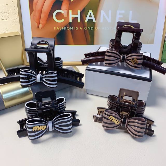 chanel Xiaoxiang Chanel hair clip Acetate bow hair clip temperament versatile da