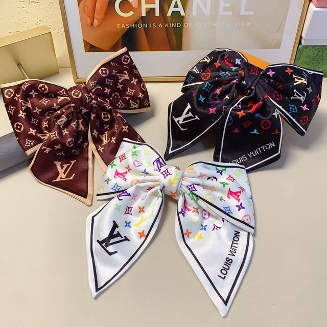 lv Louis Vuitton Donkey brand hairpin Colorful bow hairpin Spring clip version t
