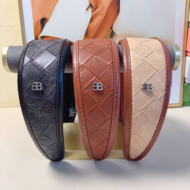 balenciaga Balenciaga Balenciaga headband wide version of the leather embossed l