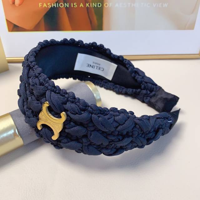 celine Celine Arc de Triomphe headband woven titanium steel logo light luxury st