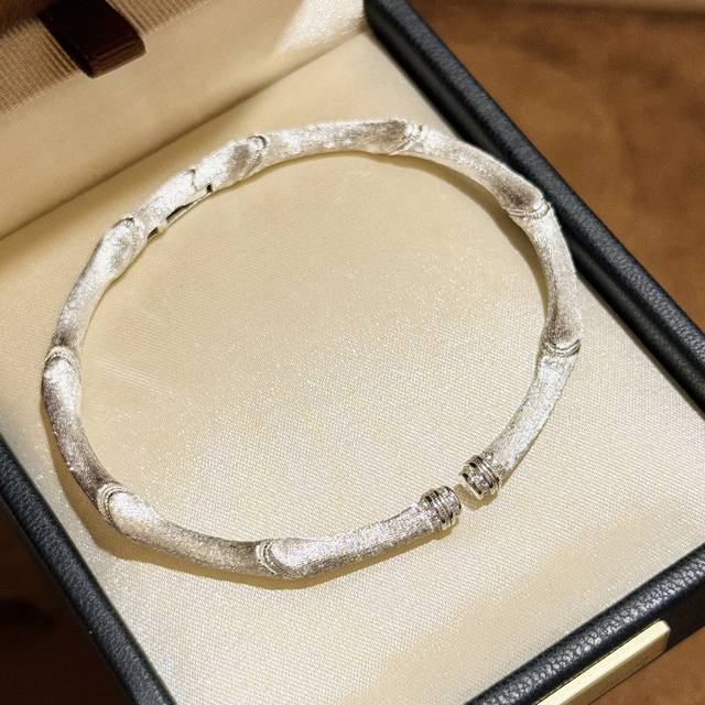 A6659 Rising step by step brushed bamboo bracelet open spiral design hand-brushe