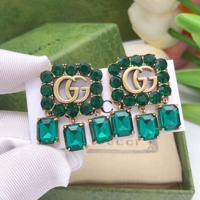 No. Ged0004 white No. Ged0059 red No. Ged0032 green Double G earrings made of b