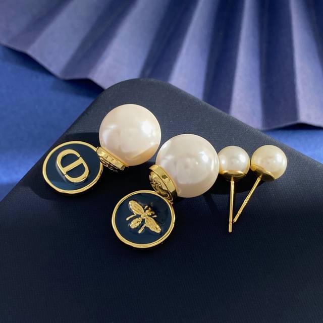 da92 Dior new style high-end temperament fashion front and back hanging pearl pe