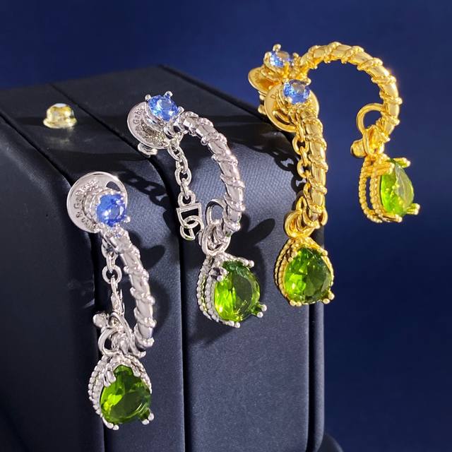 dg92 D&G European and American retro fashion blue small round diamond twisted po