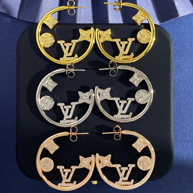 lu92 Lv Louis Vuitton European and American high-end large circle C-shaped with