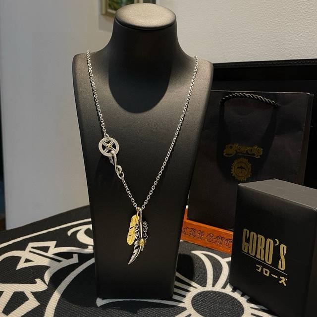 New arrival! Goro's Takahashi Goro gold feather pendant, classic Takahashi neck