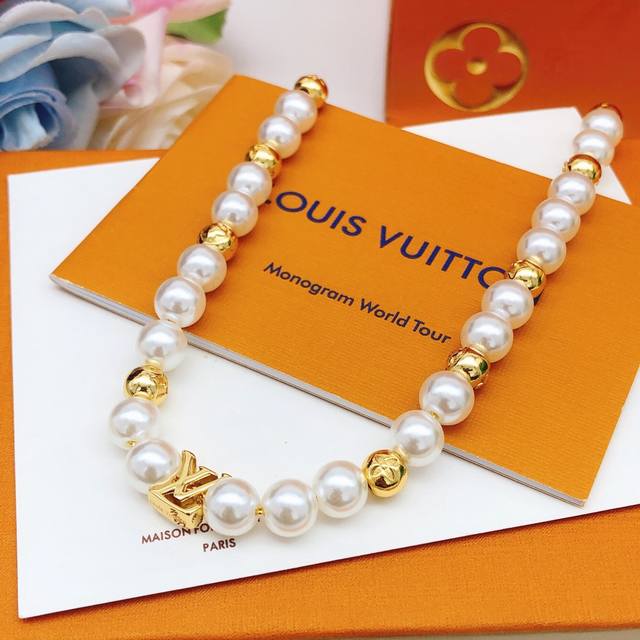 No. Lxl0046 Lv* Latest pearl necklace consistent Zp brass material