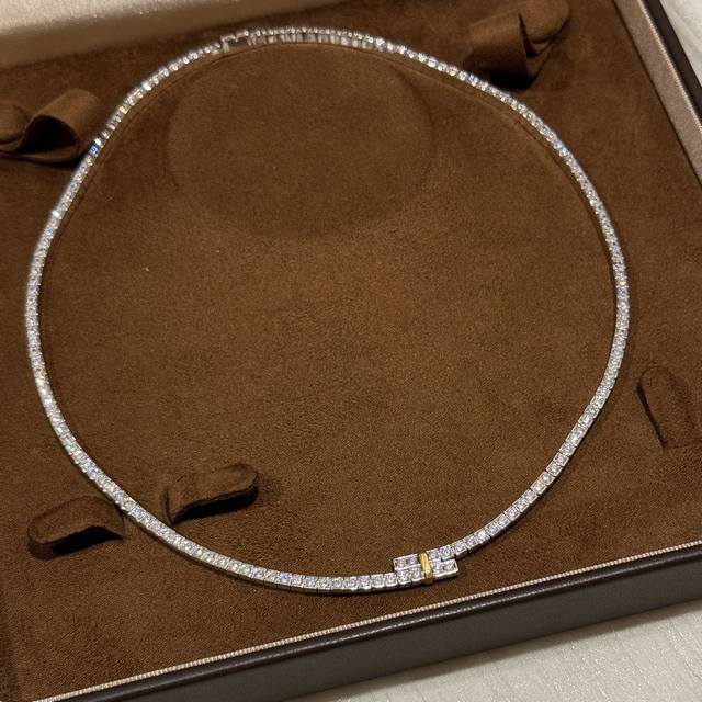 A6309 T-style two-tone diamond tassel necklace, simple and versatile, no fading,