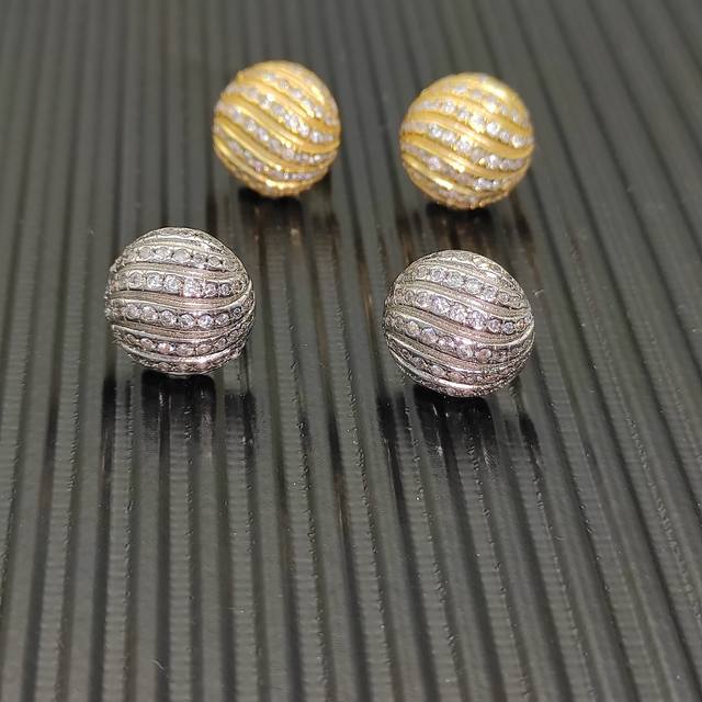 David Yurman 14mm full diamond spiral earrings. Available in two gold colors: Dy