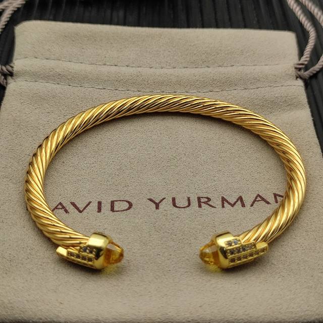 David Yurman gold 5mm 5-row yellow diamond bracelet. Yellow diamonds, recommende