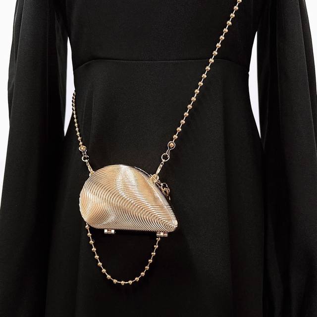 alloy thread double chain handbag crossbody bag