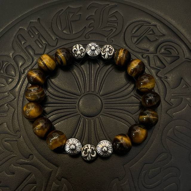 New counter quality Chrome Hearts classic retro multi-element tiger's eye stone