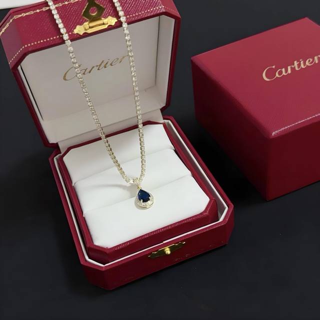 Cartier's sapphire and diamond necklace, a high-end custom version, features dia