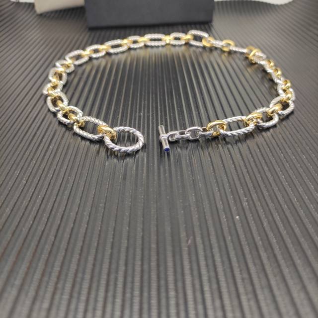 David Yurman sapphire twill necklace. Gold and silver color matching, length 50c