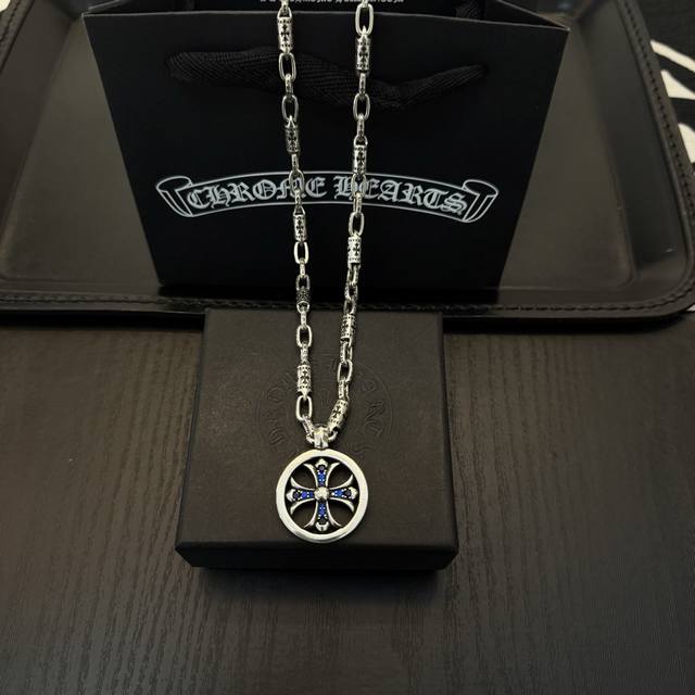 New counter quality Chrome Hearts classic retro cross necklace, round cross pen