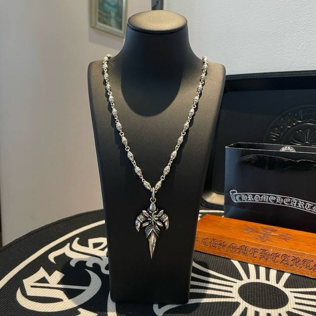 New counter quality Chrome Hearts classic retro multi-element necklace armor pe