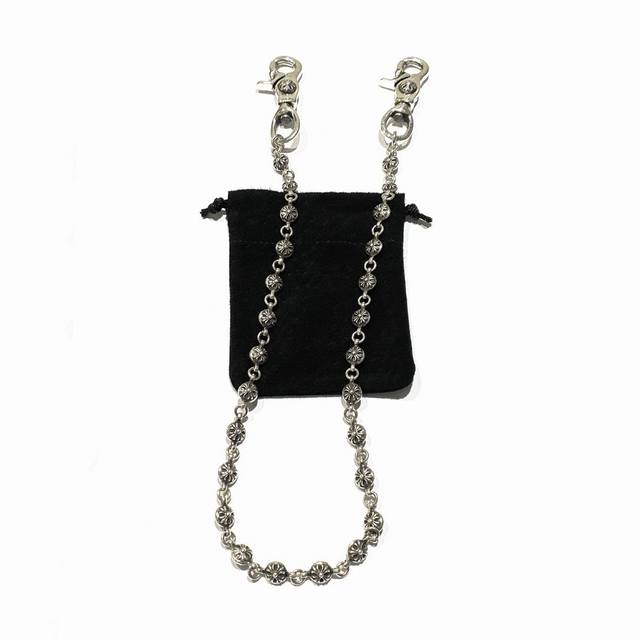 Chrome Hearts Cross Flower Ball Bag Chain Oxidized Texture Total Length with Lob