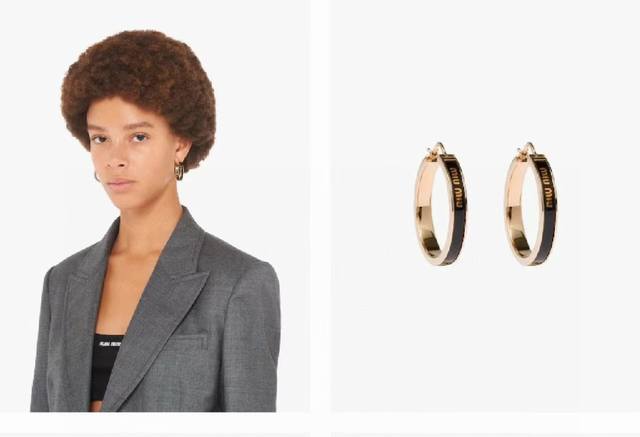 Miumiu enamel letter earringsMiumiu's logo design elements, minimalism, is not j