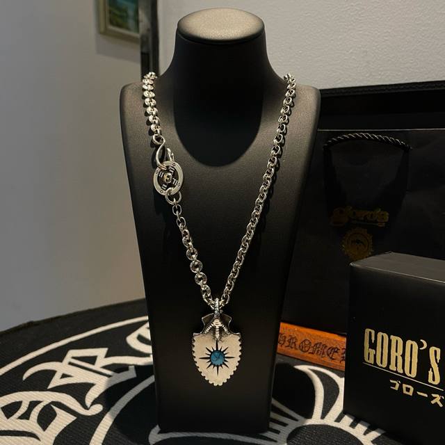 New arrival: Goro's Takahashi Goro turquoise eagle claw shield pendant, Takahas