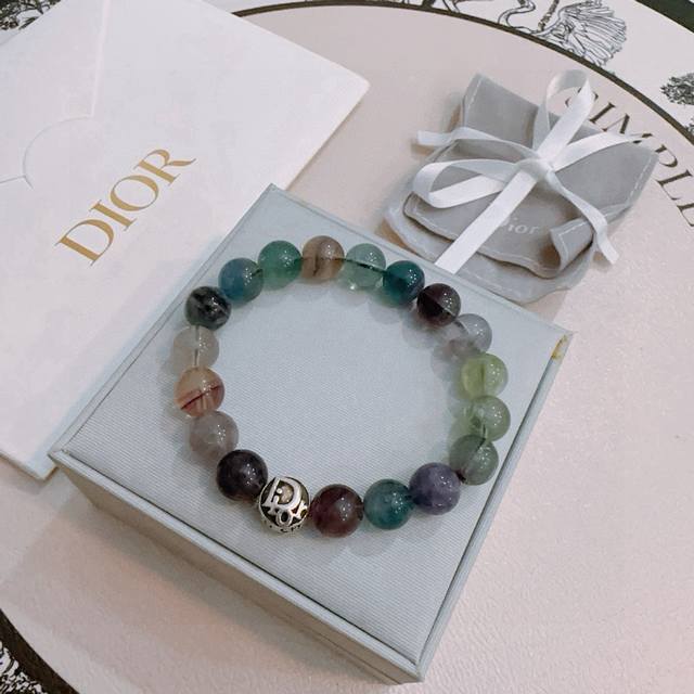 Official exquisite version Dior Dior multi-element agate Thai silver style brace