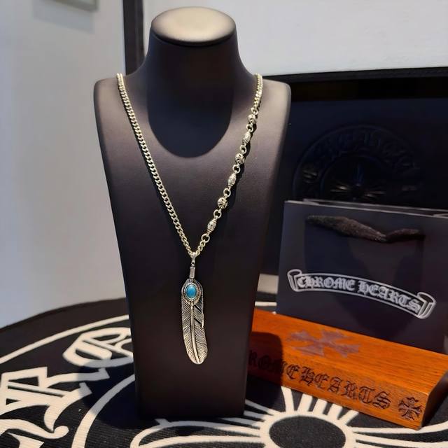 New counter quality Chrome Hearts Chrome Hearts side cross flower ball necklace