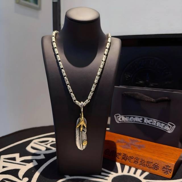 New counter quality Chrome Hearts retro cross necklace with concave and convex