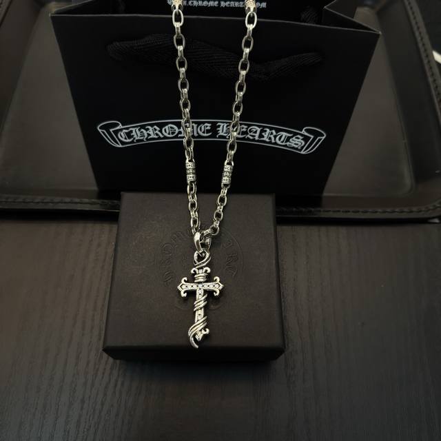 New counter quality Chrome Hearts retro cross necklace with full diamond cross