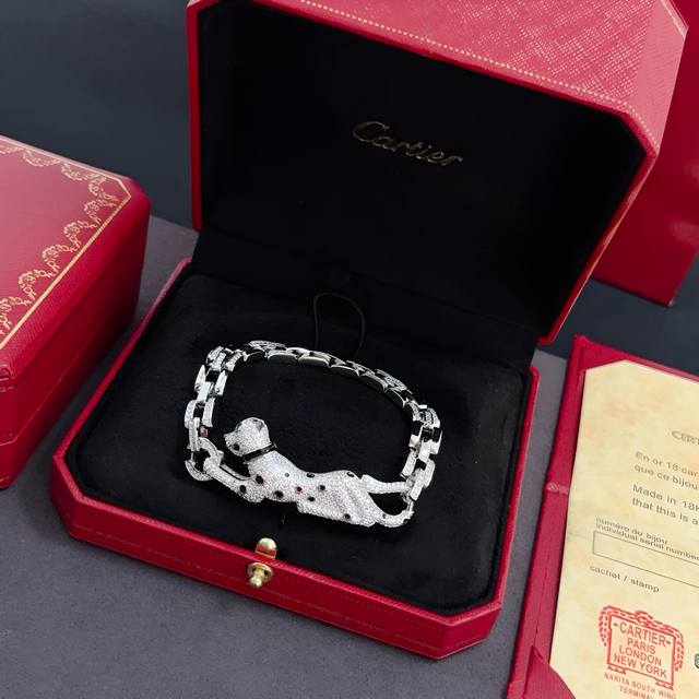 Cartier's high-end custom diamond-encrusted cheetah bracelet features a classic