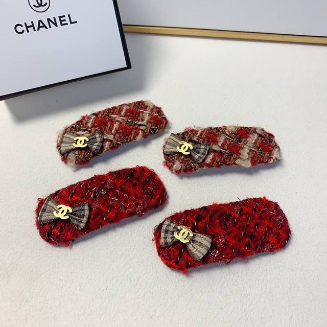 chanel Xiaoxiang Chanel hairpin thick nylon bow logo side clip bangs clip Bb cli