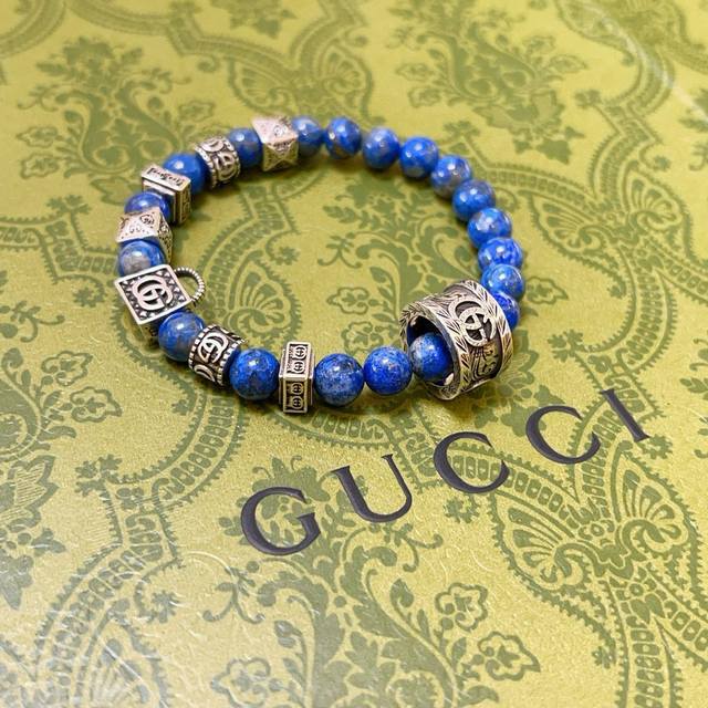Gucci bracelet counter exquisite version natural lapis lazuli Gucci bracelet lap