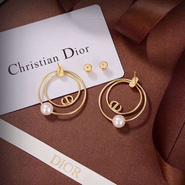 New product original goods new Dior Cd pearl earrings counter consistent brass