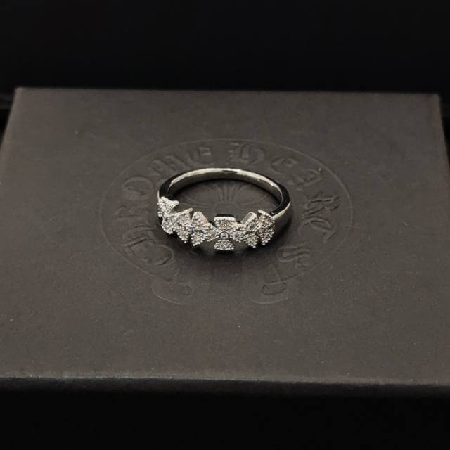 Counter quality Chrome Hearts Chrome Hearts cross flower ring with concave and c