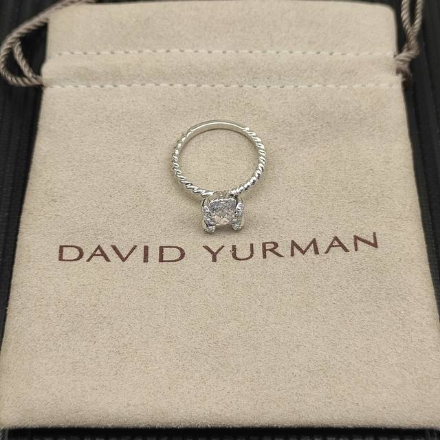 David Yurman 8mm four-claw white diamond ring size: US, 6-7-8-9, four sizes