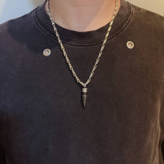 Counter quality Chrome Hearts cross necklace, black diamond bullet pendant with
