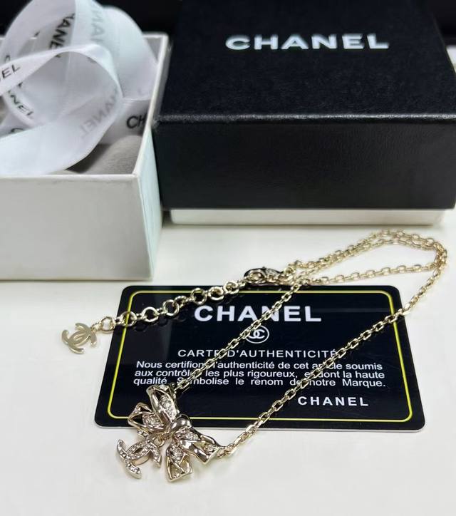 Chanel necklaces are a hot seller! The Chanel 25 lace bow necklace features a c