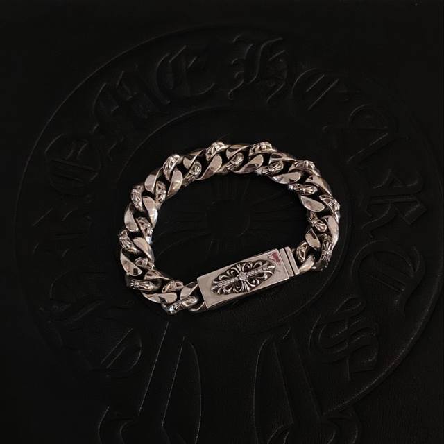 Chrome Hearts Cross Flower Half Flower Inlaid Stone Bracelet Counter Version Ma