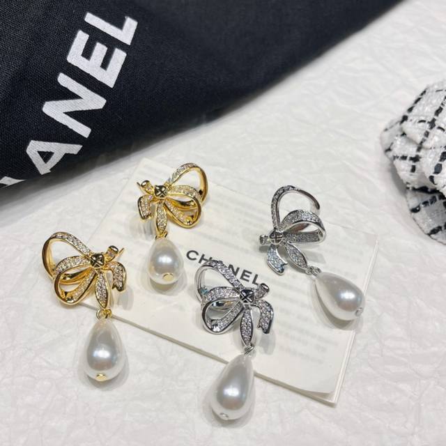 Xiaohongshu recommends 25 new bow-knot teardrop pearl earrings. Celebrity-simil