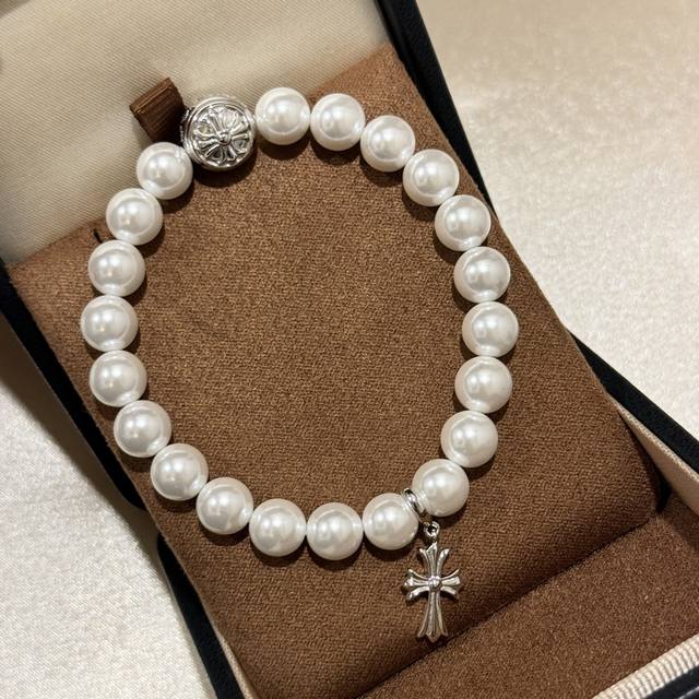A6813 New Chrome Hearts Cross Pearl Bracelet Internet celebrity style high-quali