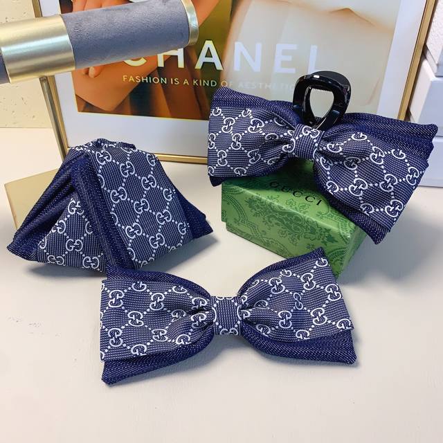 gucci Gucci Gucci hair clip denim bow hair clip temperament versatile daily exqu