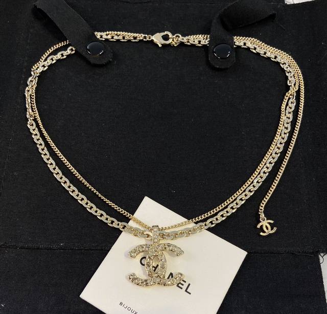 Xx201 Ch Nel Xiang'er embossed letter double-layer necklacecan be adjusted in le